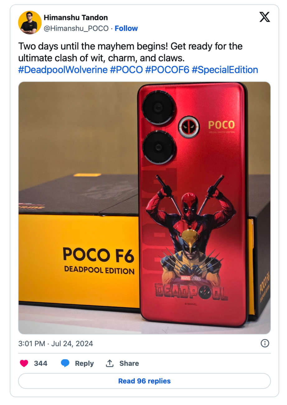 Poco F6 Deadpool Edition